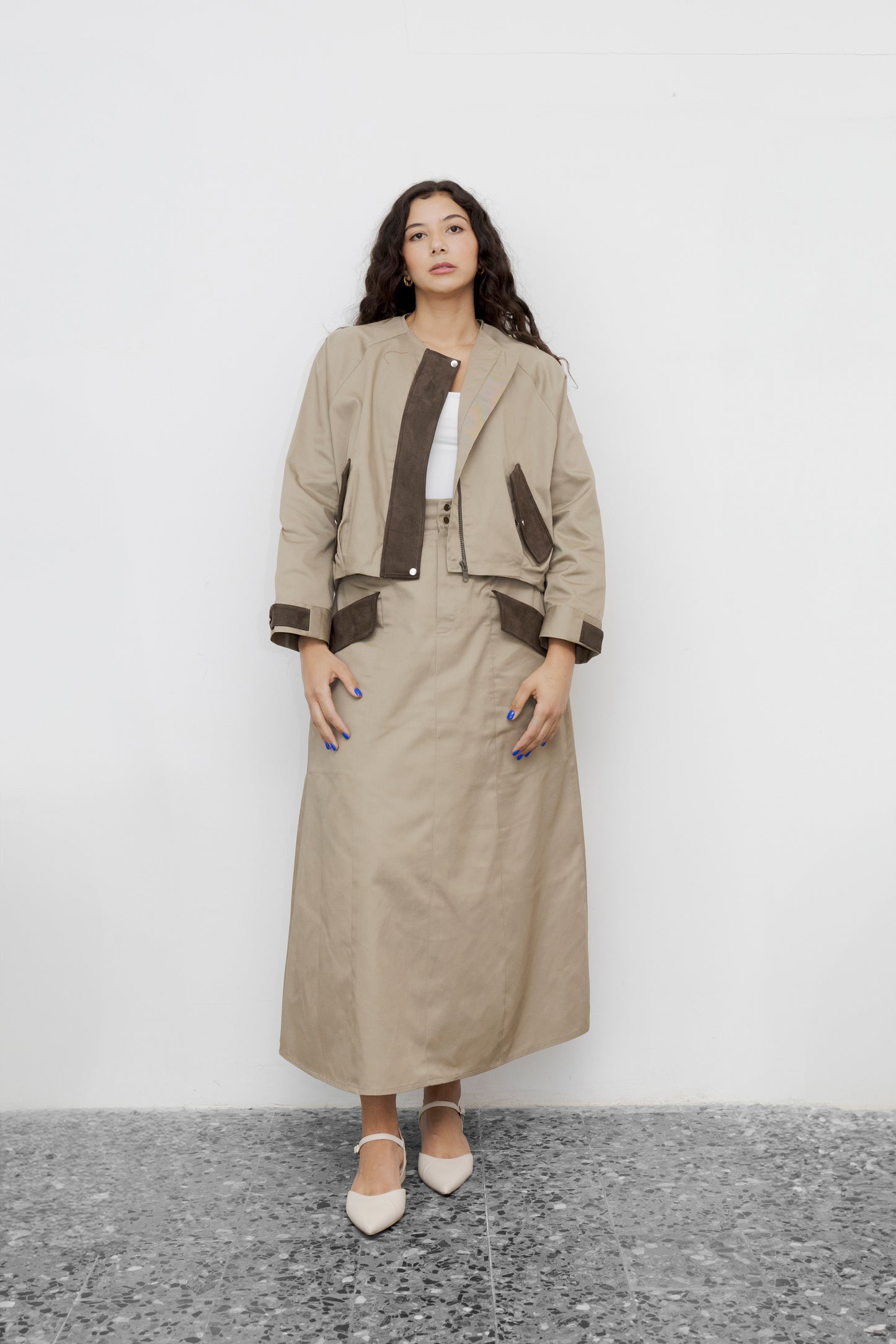 Suede Skirt Set
