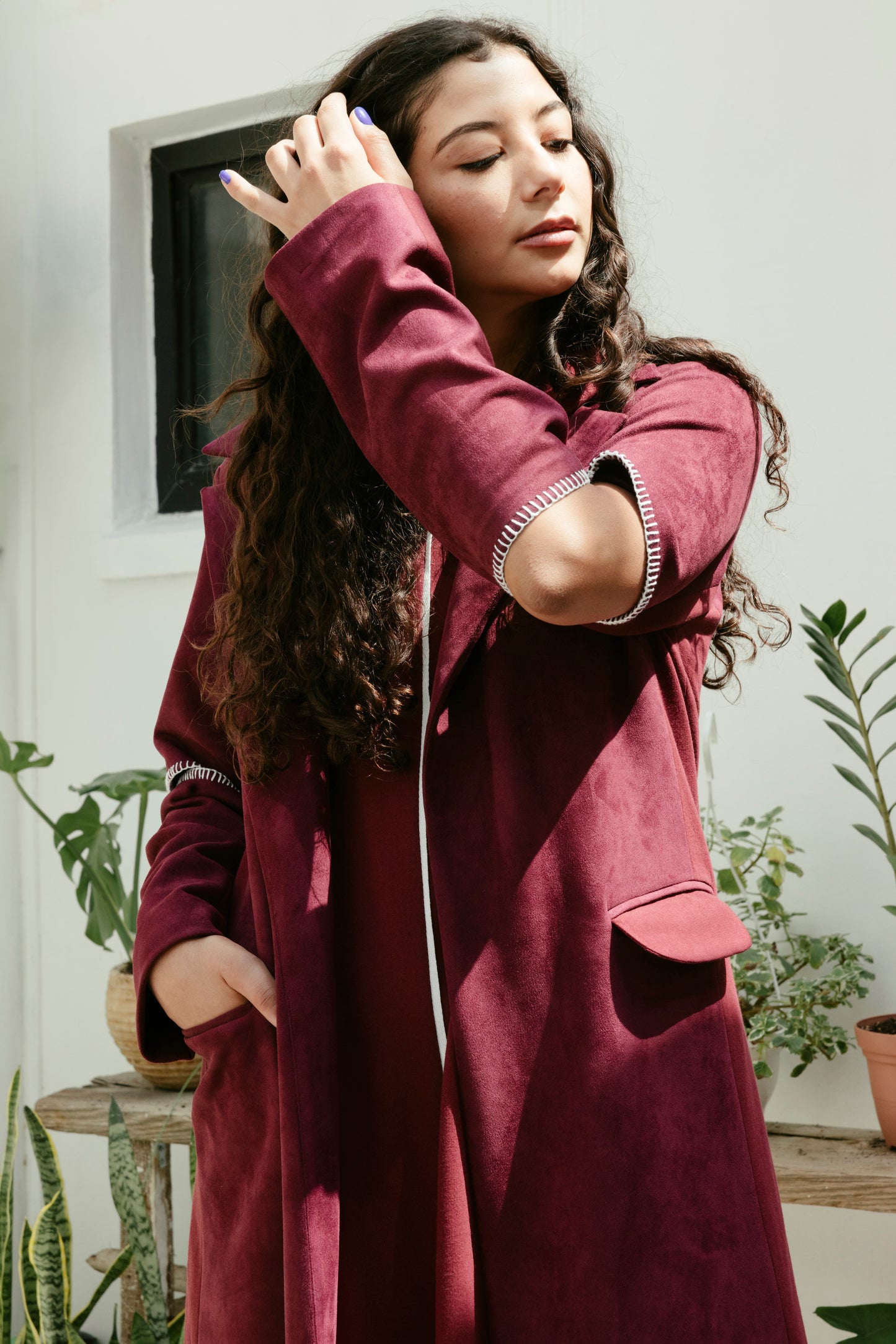 Berry Noir Suede Jacket