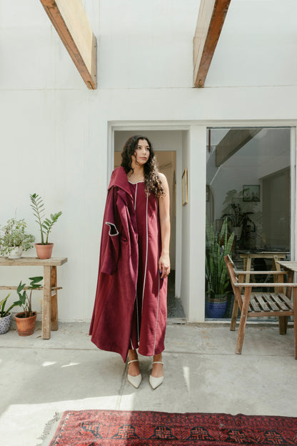 The Burgundy Midi Dress