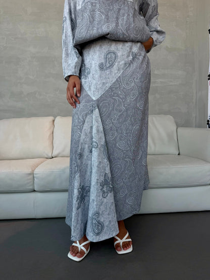 Grey Paisley Skirt