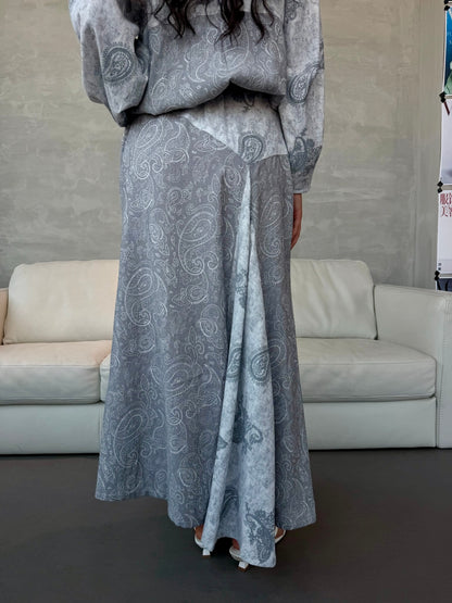 Grey Paisley Skirt