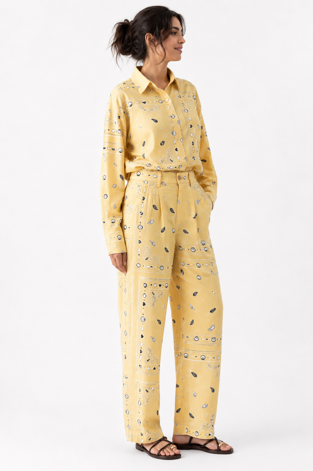 butter yellow Danah Bandana Pants