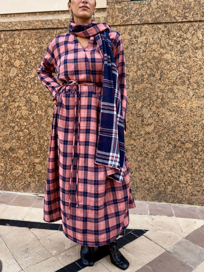 The Checkered shawl dress