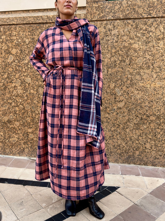 The Checkered shawl dress