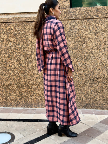 The Checkered shawl dress